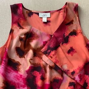 Loft Sleeveless Blouse - Red/pink - Medium